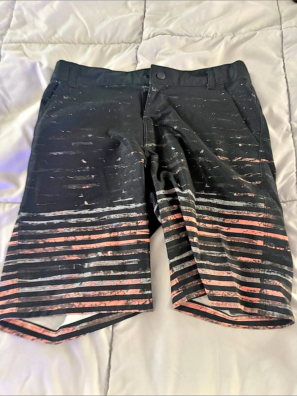 art class Boys 14 Striped Shorts Black & Pink